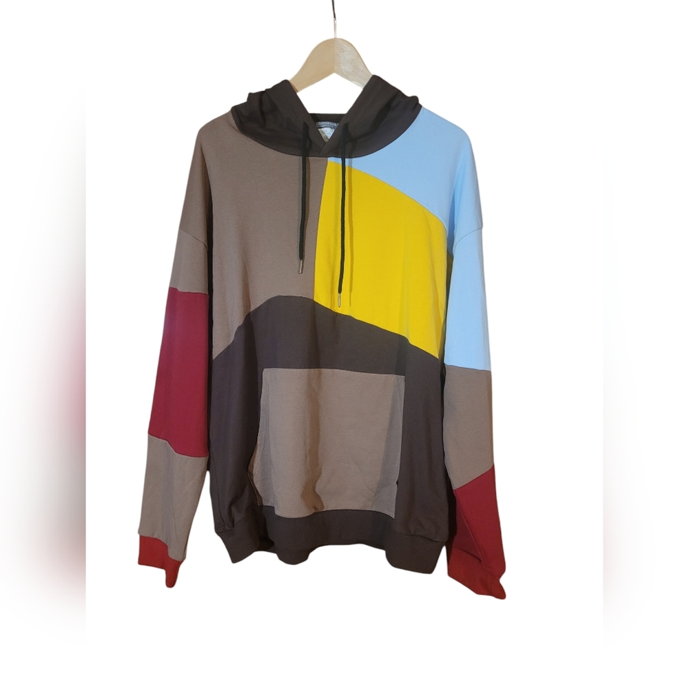 NWT EARTHBOUND TRADING CO Unisex Xl Cotton Blend Indie Boho Colorblock Hoodie